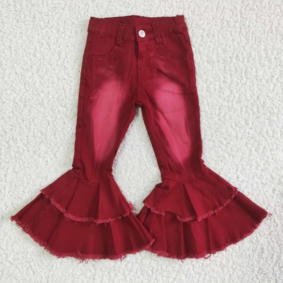 Girls ruffle flare jeans - Picture 1 of 2